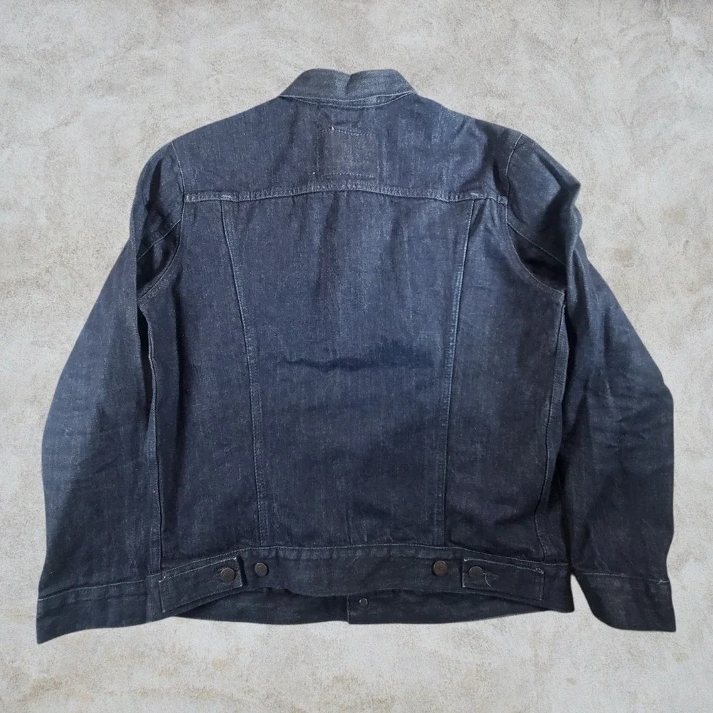 Levi's Denim Jacket Mens Large Dark Wash Blue Trucker Waxed Type 3  Workwear Y2K